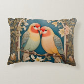 2つのエレガントラブバードのヴィンテージかわいらしフローラ アクセントクッション (裏面)