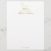 2つのエレガント金ゴールドハート |の結婚ウェルカムレター (正面)
