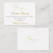 2つのエレガント金ゴールドハート |の結婚レジストリの挿入 エンクロージャーカード (正面/裏面)