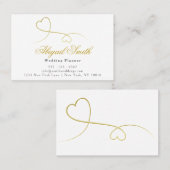 2つのエレガント金ゴールドハート 名刺 (正面/裏面)
