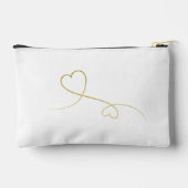 2つのエレガント金ゴールドハート |花嫁部族 アクセサリーポーチ (裏面)