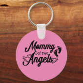 2つのエンジェルツツインキーチェーンのママ キーホルダー (正面)