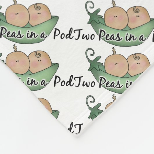 2つのエンドウ豆のツインベビーブランケット フリースブランケット (角)