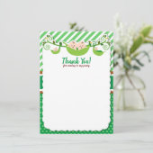 2つのエンドウ豆の双生児ベイビーシャワー誕生日 サンキューカード (スタンド正面)