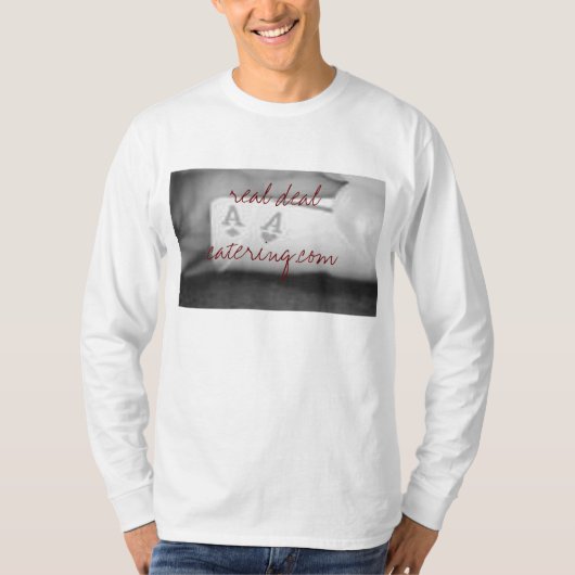 2つのエースは、取り引きcatering.comを実在します tシャツ (正面)