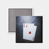 2つのエーストランプオンステンレススティール マグネット (正面/裏面)