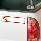 2つのオフロードダートバイクと炎 バンパーステッカー (トラック上)