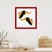 2つのオフロードダートバイクと炎 ポスター (キッチン)