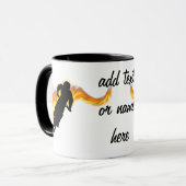 2つのオフロードダートバイクと炎 マグカップ (正面左)