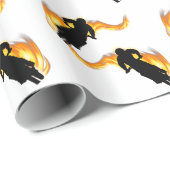 2つのオフロードダートバイクと炎 ラッピングペーパー (ロールコーナー)