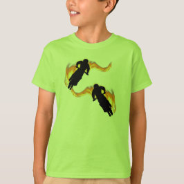 2つのオフロードダートバイクと炎 Tシャツ