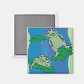 2つのカエルのパターン マグネット (正面/裏面)