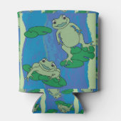 2つのカエルのパターン 缶クーラー (裏面)