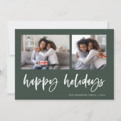 2つのカジュアルフォトグリッドのスクリプトを作成 |ハッピーホリデー シーズンカード (正面)