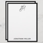 2つのカスタムイニシャルのスクリプトモノグラムを持つレターヘッド レターヘッド (正面/裏面)