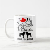 2つのカスタムカーリーコーテッド・レトリバーが大好き マグカップ (左)