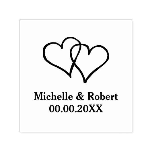 2つのカスタムハート自己のインク付けゴムのウェディングスタンプ セルフインキングスタンプ (デザイン)