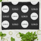 2つのカスタムロゴステップとリピート事業会社 キッチンタオル (折り畳み)