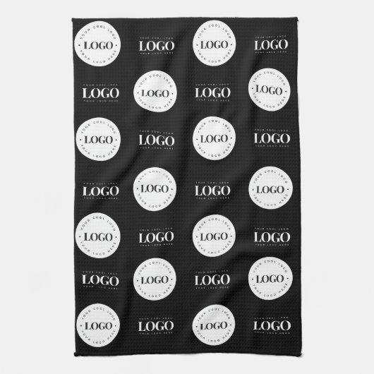 2つのカスタムロゴステップとリピート事業会社 キッチンタオル (縦)