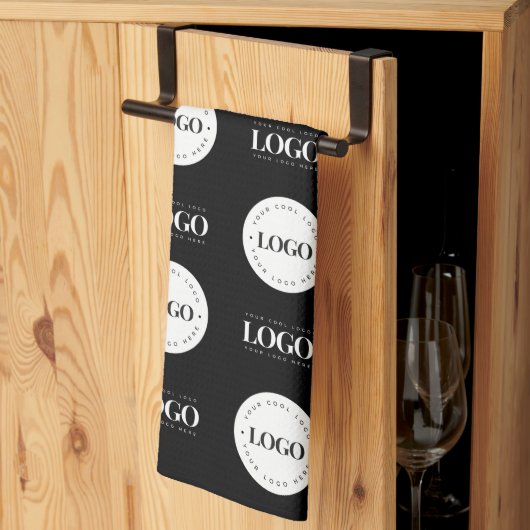 2つのカスタムロゴステップとリピート事業会社 キッチンタオル (三つ折り)