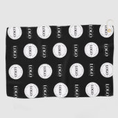 2つのカスタムロゴステップとリピート事業会社 ゴルフタオル (横)