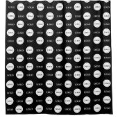 2つのカスタムロゴステップとリピート事業会社 シャワーカーテン (正面)