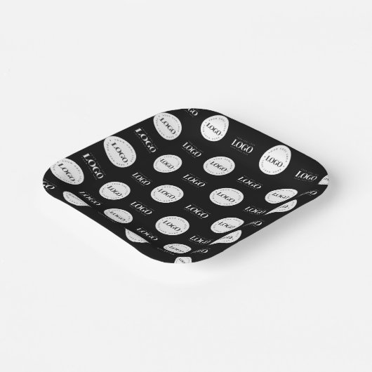 2つのカスタムロゴステップとリピート事業会社 ペーパープレート (傾斜あり)