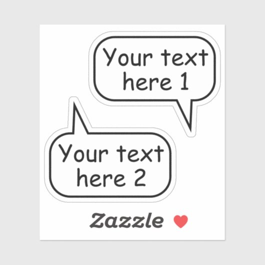 2つのカスタム文字音声単語バブルのセット シール (シート)