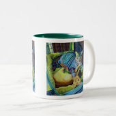 2つのカスタム猫ちゃんを持つアートコーヒーマグ ツートーンマグカップ (正面右)