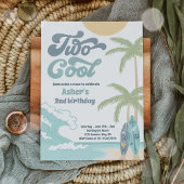 2つのカッコいいレトロサーフビーチ2nd誕生日パーティー 招待状