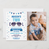 2つのカッコいい誕生日サングラス夏の少年の写真 招待状 (正面)