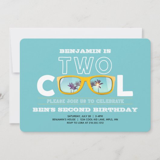 2つのカッコいい誕生日フォト招待状 招待状 (正面)