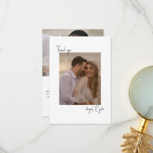 2つのカップル写真結婚のメッセージありがとう サンキューカード
