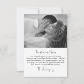 2つのカップルB/W写真のメッセージ結婚ありがとう サンキューカード (裏面)