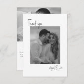 2つのカップルB/W写真のメッセージ結婚ありがとう サンキューカード (正面/裏面)