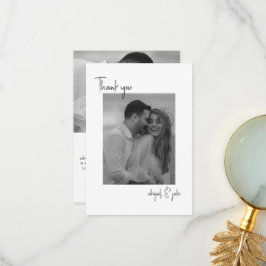 2つのカップルB/W写真のメッセージ結婚ありがとう サンキューカード