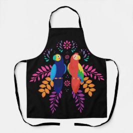 2つのカラフルコカトオ1青と1オレンジ エプロン