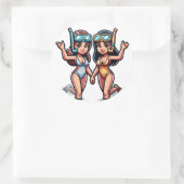 2つのガールシュノーケリング ラウンドシール (バッグ)