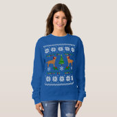 2つのキツネレッドラブラドールサンタクリスマスパターン スウェットシャツ (正面フル)