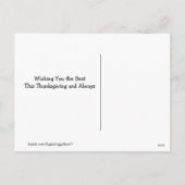 2つのキュートなゴールデンレトリバードッグスサンクスギビング シーズンポストカード (裏面)