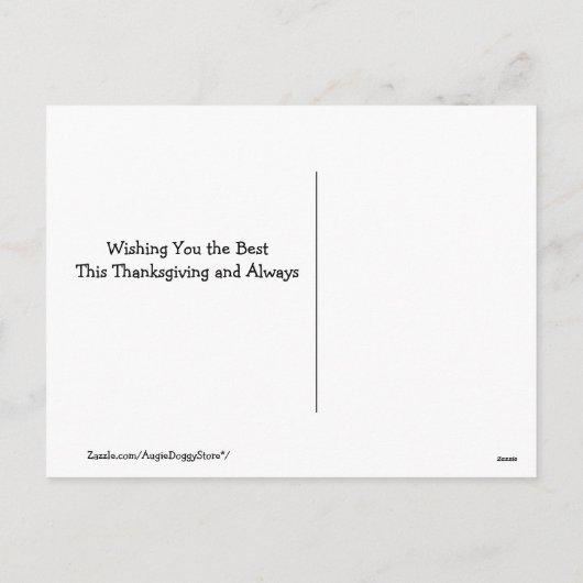 2つのキュートなゴールデンレトリバードッグスサンクスギビング シーズンポストカード (裏面)