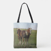 2つのキュートな琥珀の馬トートバッグ トートバッグ (裏面)