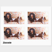 2つのキュートカバリエールキングチャールズスパニエル犬ステッカー 長方形シール (シート)