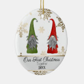 2つのキュートクリスマスガーデン格言初めてのクリスマス セラミックオーナメント (右)