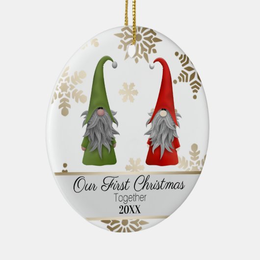 2つのキュートクリスマスガーデン格言初めてのクリスマス セラミックオーナメント (右)
