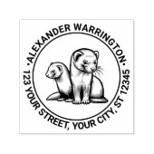 2つのキュートフェレット名差出人住所 セルフインキングスタンプ (デザイン)