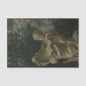 2つのキューピッドの噴水，そのうちの1つは膝をついている 薄葉紙 (正面)