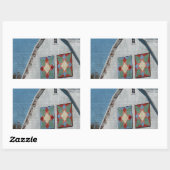 2つのキルトを持つ納屋 長方形シール (シート)