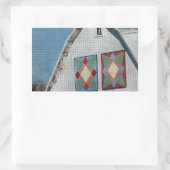 2つのキルトを持つ納屋 長方形シール (バッグ)