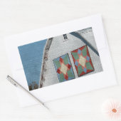 2つのキルトを持つ納屋 長方形シール (封筒)